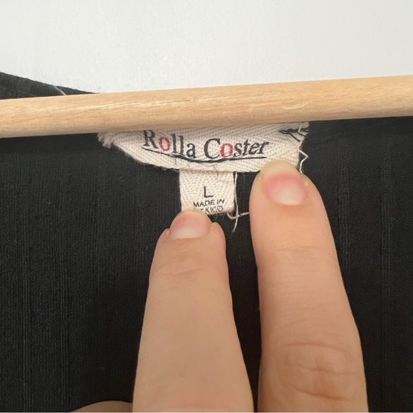 Rolla Coster Plunging Black Wrap Dress with
Flutter Sleeve Size: L - Picture 15 of 16